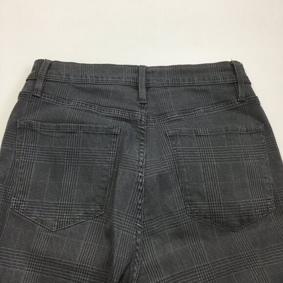FRAME Washed Grey Plaid ALI High Rise Cigarette Leg 5 Pocket Logo Hardware Jeans - Picture 8 of 10
